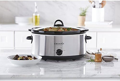7 Quart Oval Manual Slow Cooker – Stainless Steel - Curated Catalog 3FS6