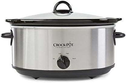 7 Quart Oval Manual Slow Cooker – Stainless Steel - Curated Catalog 3FS6