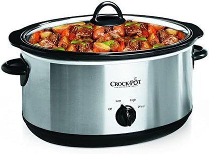 7 Quart Oval Manual Slow Cooker – Stainless Steel - Curated Catalog 3FS6