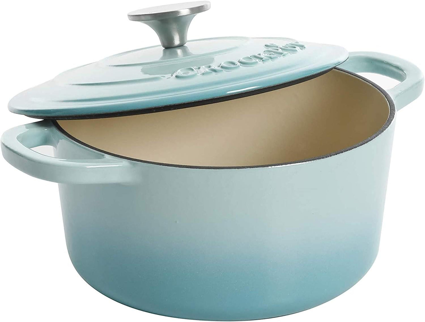 3 Quart Enameled Cast Iron Dutch Oven – Aqua - Curated Catalog BPUQ