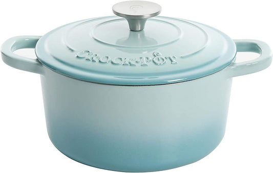 3 Quart Enameled Cast Iron Dutch Oven – Aqua - Curated Catalog 2T6P