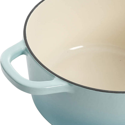 3 Quart Enameled Cast Iron Dutch Oven – Aqua - Curated Catalog 2T6P