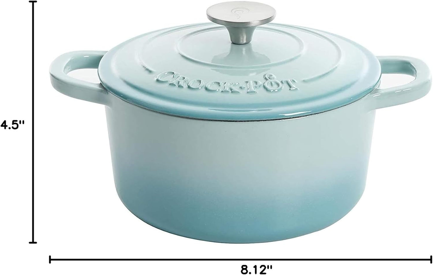 3 Quart Enameled Cast Iron Dutch Oven – Aqua - Curated Catalog 2T6P