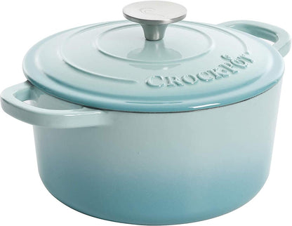 3 Quart Enameled Cast Iron Dutch Oven – Aqua - Curated Catalog 2T6P